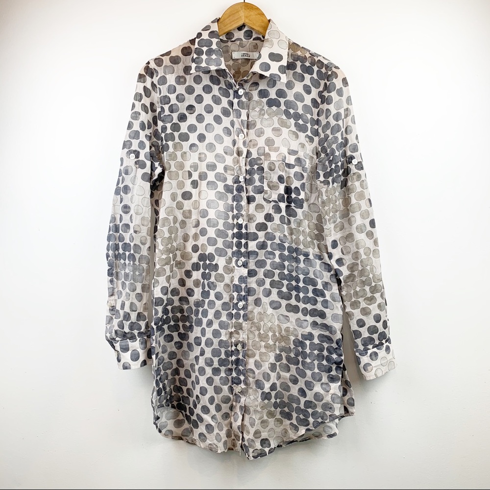 039 ITALY Button Down Long Shirt M